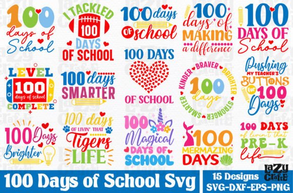 100 Days School Svg Bundle