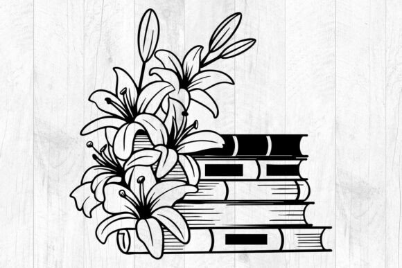 Book With Flowers Svg, Graphics & Crafts
