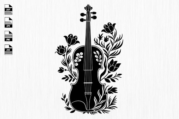 Floral Violin Svg, Music Teacher, Graphics & Crafts