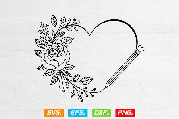 Teacher Heart Svg, First Day of School Graphics
